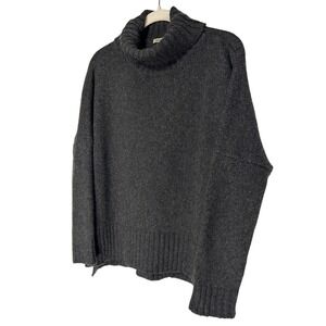 Masscob 100% Wool Oversized Turtleneck Sweater Gray Made in Spain XS Retail $315